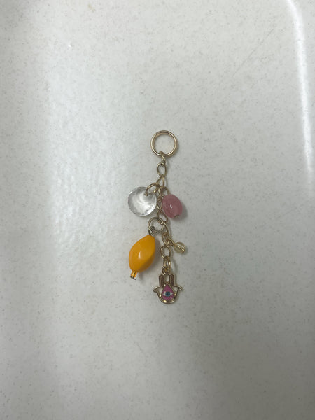 Pink and Orange Hamsa Charm