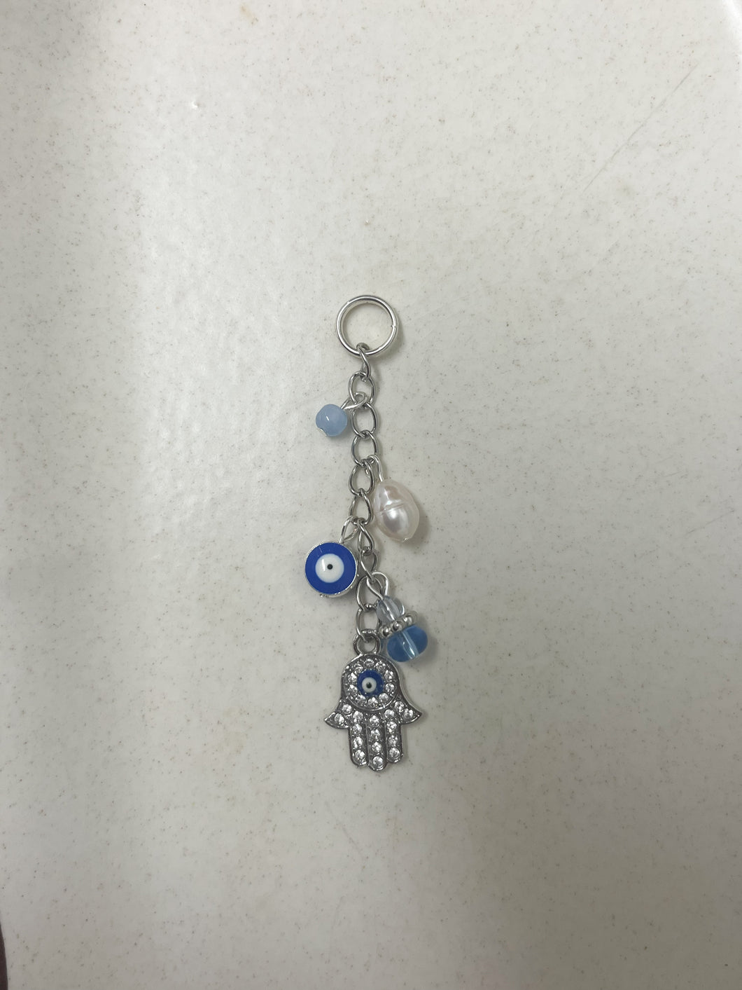 Blue Evil Eye and Hamsa Charm