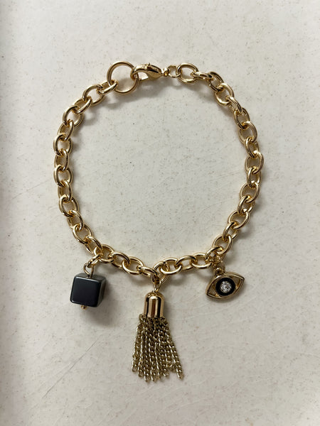 Golden Tassel Eye Charms