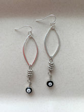 Load image into Gallery viewer, Silver Delicate Evil Eye Dangle

