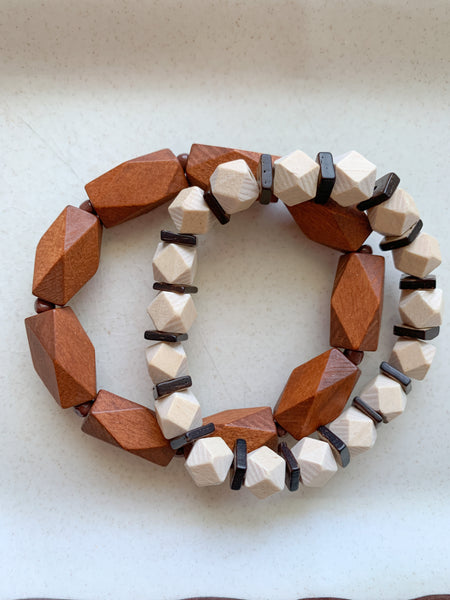 Geometric Wooden Bracelet